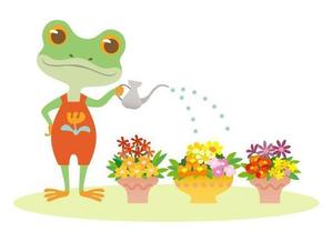 nakaco (nakaco)さんのカエル＋花のイラストへの提案