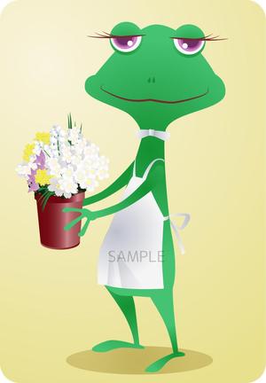 株式会社エルエルパレス／岩気裕司 (elpiy)さんのカエル＋花のイラストへの提案