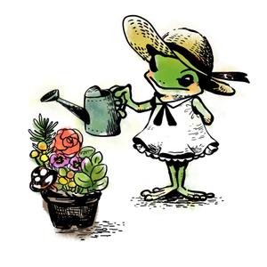 Yuriri (Yuriri)さんのカエル＋花のイラストへの提案