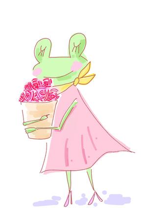 イワシタアスミ (chunchunchunko)さんのカエル＋花のイラストへの提案
