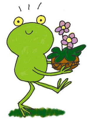 boo28さんのカエル＋花のイラストへの提案