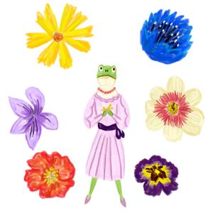 lantostos (lantostos)さんのカエル＋花のイラストへの提案