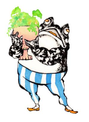 ボセツ ()さんのカエル＋花のイラストへの提案