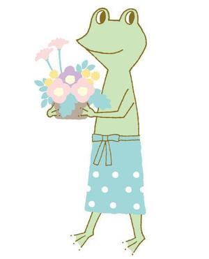 yo_mi ()さんのカエル＋花のイラストへの提案