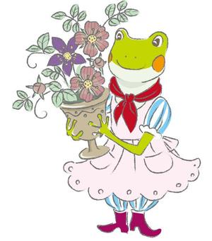 ももせきよ (asita870)さんのカエル＋花のイラストへの提案