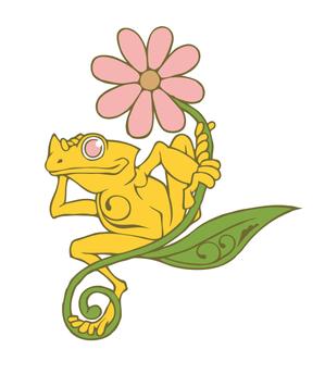 きのこっち (yazin)さんのカエル＋花のイラストへの提案