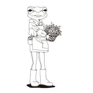 ぽんだ屋 (ponjun)さんのカエル＋花のイラストへの提案