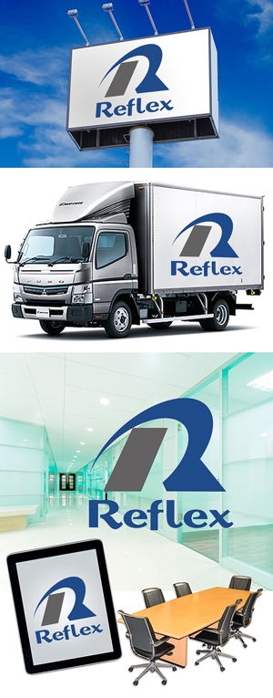 ark-media (ark-media)さんの土木・建設業の名刺、ヘルメット等に使用する『R』、『Reflex』を用いた企業ロゴの作成依頼ですへの提案