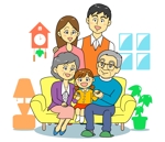 ナミ (takenoko_mail)さんの明るい家族のイラスト他１点（自治体の福祉系パンフ表紙に採用）への提案