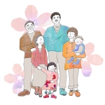mwith（エムイズ） (tanamiho)さんの明るい家族のイラスト他１点（自治体の福祉系パンフ表紙に採用）への提案
