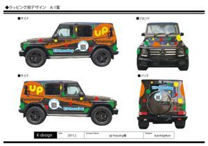 K-Design (kurohigekun)さんの 不動産販売及びリノベーション工事の社用車(宣伝カー)のカーラッピングのデザインへの提案