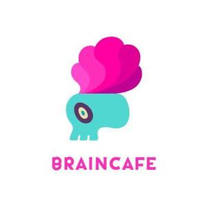gacakun ()さんのカフェのロゴ　脳を表したポップなイラストロゴへの提案