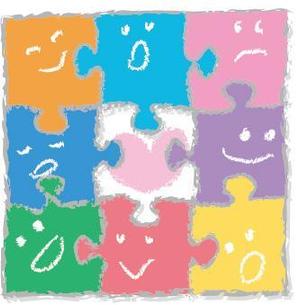 けんち蛍（けい） (ichi-bit)さんの色々なパズルのピースが繋がるイメージのイラストへの提案
