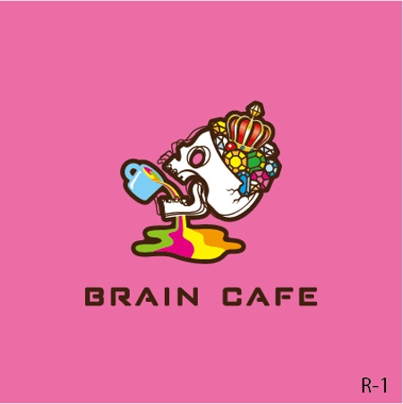 カフェのロゴ 脳を表したポップなイラストロゴの仕事 依頼 料金 ロゴ作成 デザインの仕事 クラウドソーシング ランサーズ Id