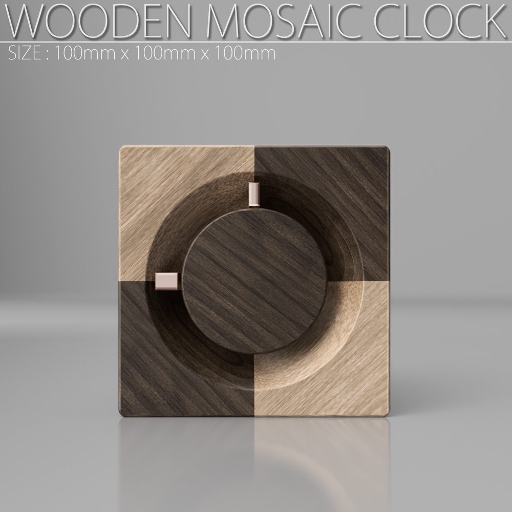 木製置き時計のデザイン