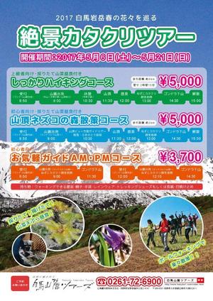 わたなべゆうき ()さんの白馬岩岳マウンテンビュー　カタクリツアー　チラシへの提案