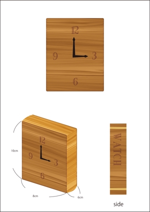 うえつき えみり (uetsuki_emiri)さんの木製置き時計のデザインへの提案