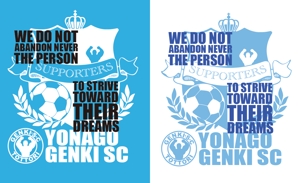 よはくデザイン (tayutau_gdw)さんの社会人サッカーチーム「YONAGO GENKI SC」応援Tシャツデザインへの提案