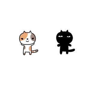 noraya_jr (noraya_jr)さんの姉弟の黒猫とミケ猫のキャラクターデザインへの提案
