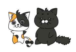 fokaccha (fokaccha)さんの姉弟の黒猫とミケ猫のキャラクターデザインへの提案