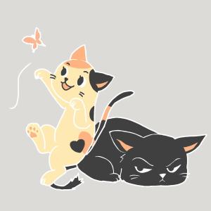 M's island (mikotaro)さんの姉弟の黒猫とミケ猫のキャラクターデザインへの提案