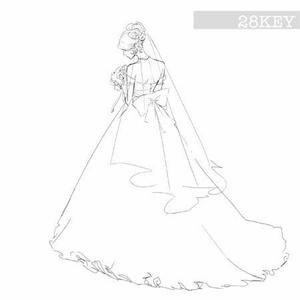 28KEY / ツバキ (28key0)さんのきれいな花嫁の線画への提案