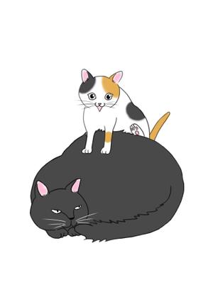 藤原美保子 ()さんの姉弟の黒猫とミケ猫のキャラクターデザインへの提案