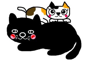 miia (miia)さんの姉弟の黒猫とミケ猫のキャラクターデザインへの提案