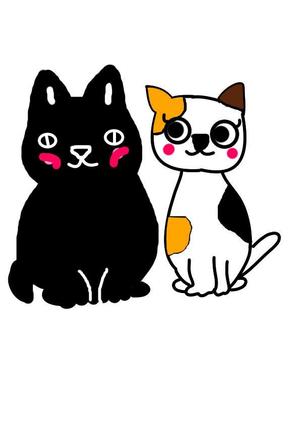 miia (miia)さんの姉弟の黒猫とミケ猫のキャラクターデザインへの提案