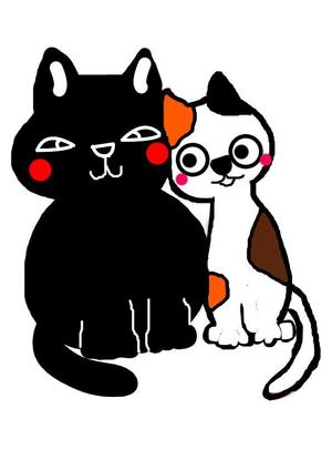miia (miia)さんの姉弟の黒猫とミケ猫のキャラクターデザインへの提案