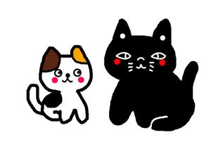 miia (miia)さんの姉弟の黒猫とミケ猫のキャラクターデザインへの提案