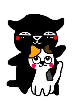 miia (miia)さんの姉弟の黒猫とミケ猫のキャラクターデザインへの提案