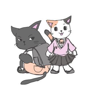 M's island (mikotaro)さんの姉弟の黒猫とミケ猫のキャラクターデザインへの提案