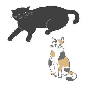 green_27さんの姉弟の黒猫とミケ猫のキャラクターデザインへの提案