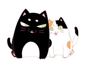 翠川和恵衣 (midorikawa1009)さんの姉弟の黒猫とミケ猫のキャラクターデザインへの提案