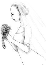 ikumi (ikumii)さんのきれいな花嫁の線画への提案