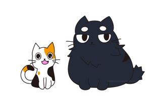 株式会社イーネットビズ (e-nets)さんの姉弟の黒猫とミケ猫のキャラクターデザインへの提案