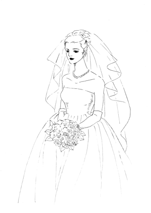 さんのきれいな花嫁の線画への提案