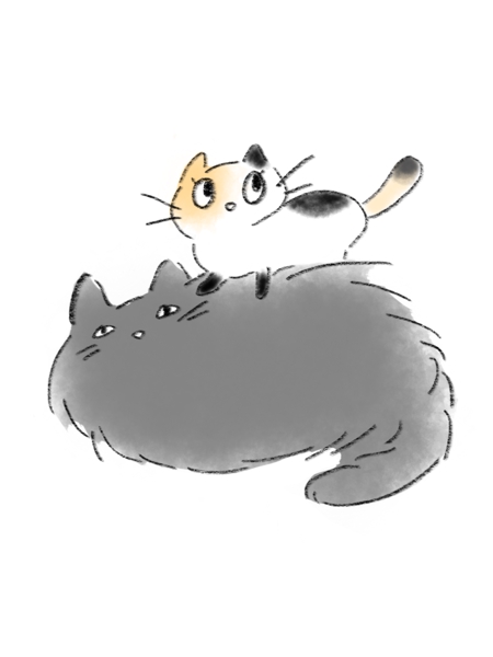 さん太郎 (kkkkk818)さんの姉弟の黒猫とミケ猫のキャラクターデザインへの提案