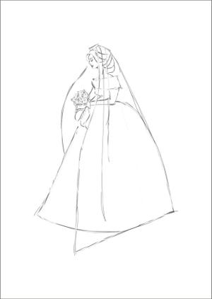 TOTO (TOTO-design)さんのきれいな花嫁の線画への提案