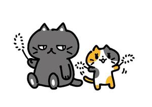 サイトウ (saito_design)さんの姉弟の黒猫とミケ猫のキャラクターデザインへの提案