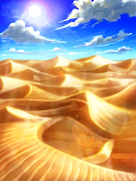 Uoyaさんの事例 実績 提案 ソーシャルゲームに使用する背景イラスト 砂漠 はじめまして フリー クラウドソーシング ランサーズ