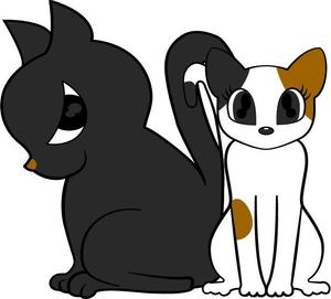 押切　舞 (Fujimon)さんの姉弟の黒猫とミケ猫のキャラクターデザインへの提案