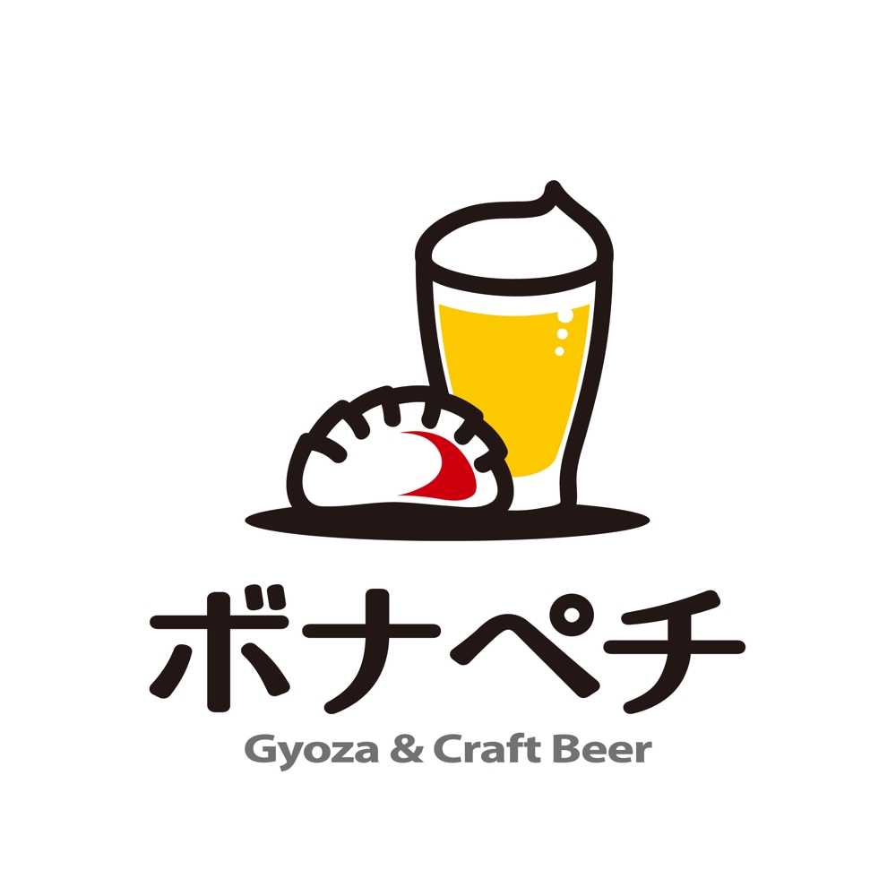 餃子とクラフトビールの店「ボナペチ」のロゴ