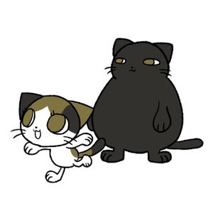 senri (senri_0903)さんの姉弟の黒猫とミケ猫のキャラクターデザインへの提案