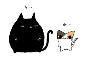 marukei (marukei)さんの姉弟の黒猫とミケ猫のキャラクターデザインへの提案