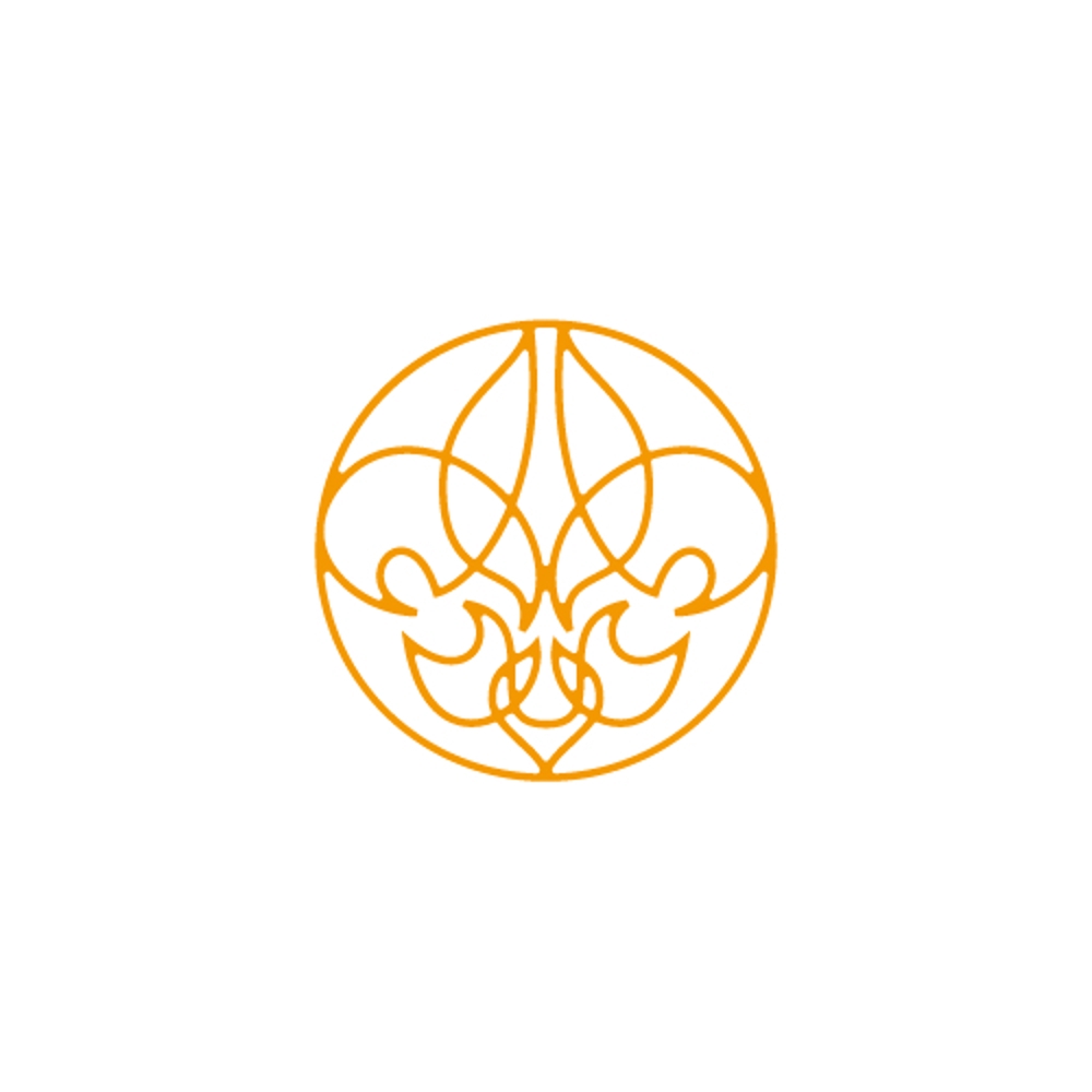 百合の花のロゴ、スタンプに使用できるユリのロゴ
