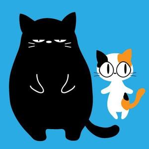 CHIHUAHUA BASE (tae1182)さんの姉弟の黒猫とミケ猫のキャラクターデザインへの提案