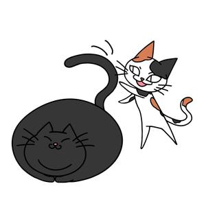 nanairo1122さんの姉弟の黒猫とミケ猫のキャラクターデザインへの提案