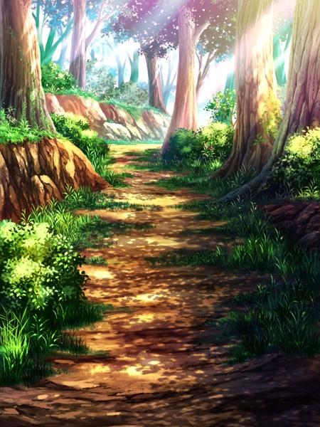 アニメ画像について 心に強く訴える森 背景 イラスト